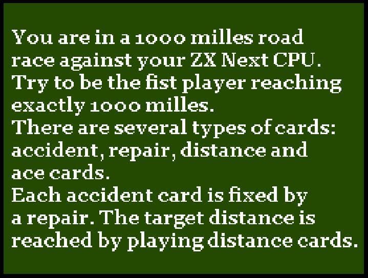 Mille Bornext (ZX Spectrum Next) screenshot 5