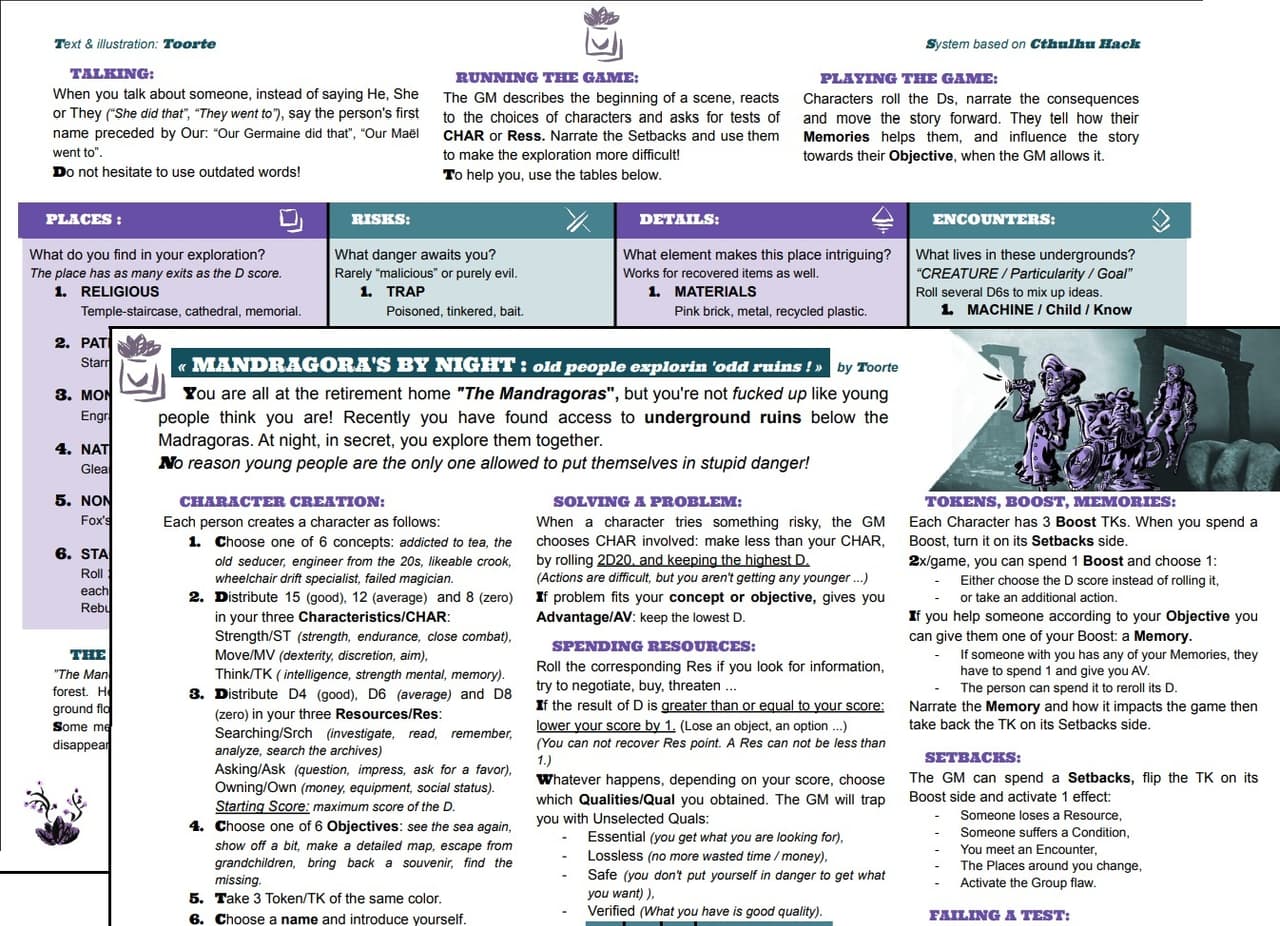 [ENG] One page RPG - Mandragoras by night screenshot 3