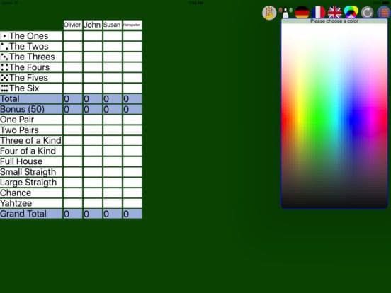 Yatzee Scorecard