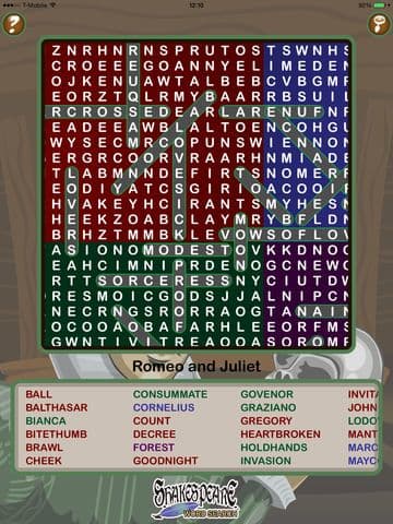 Epic Shakespeare Word Search - giant wordsearch puzzle with classic literature (ad-free) screenshot 3