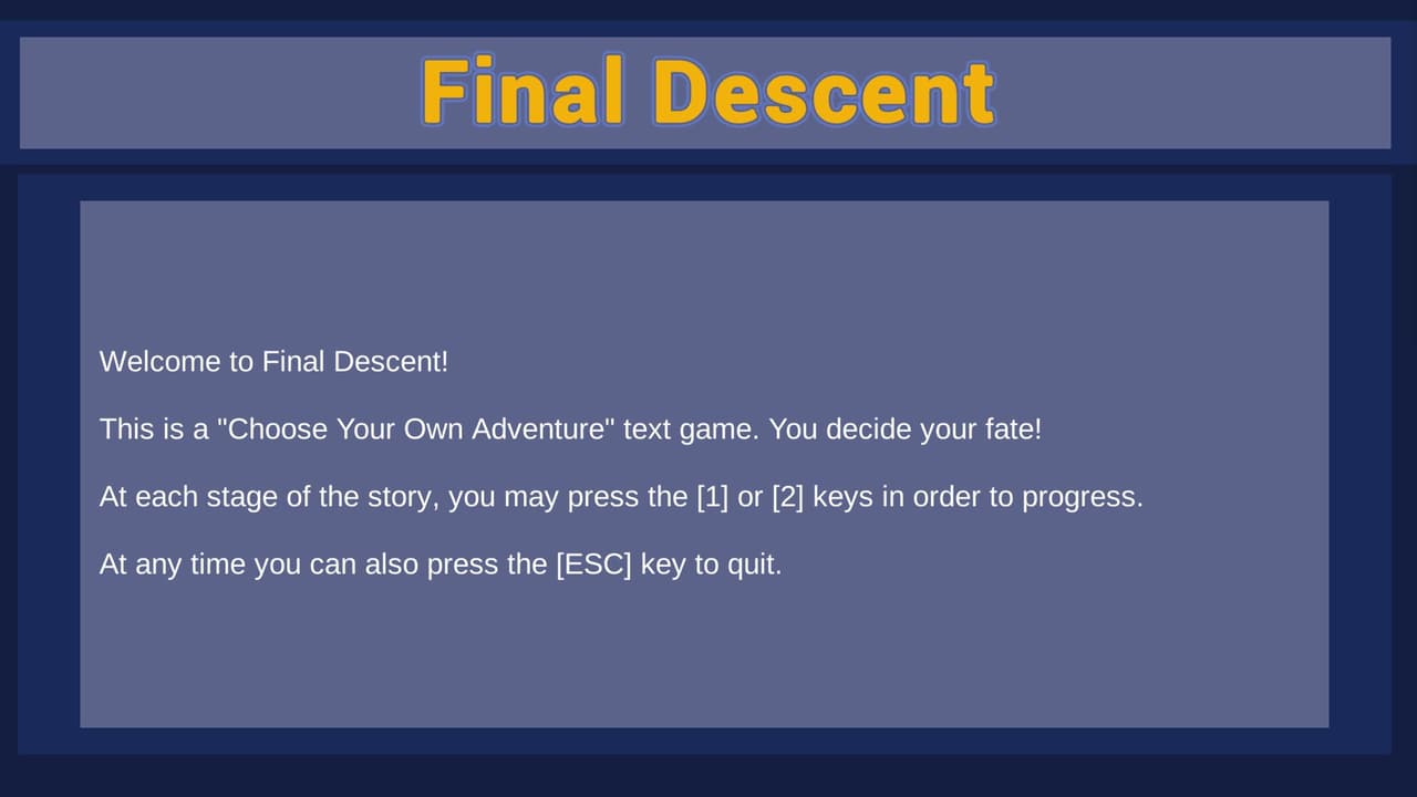 Final Descent (Hafrold) screenshot 2