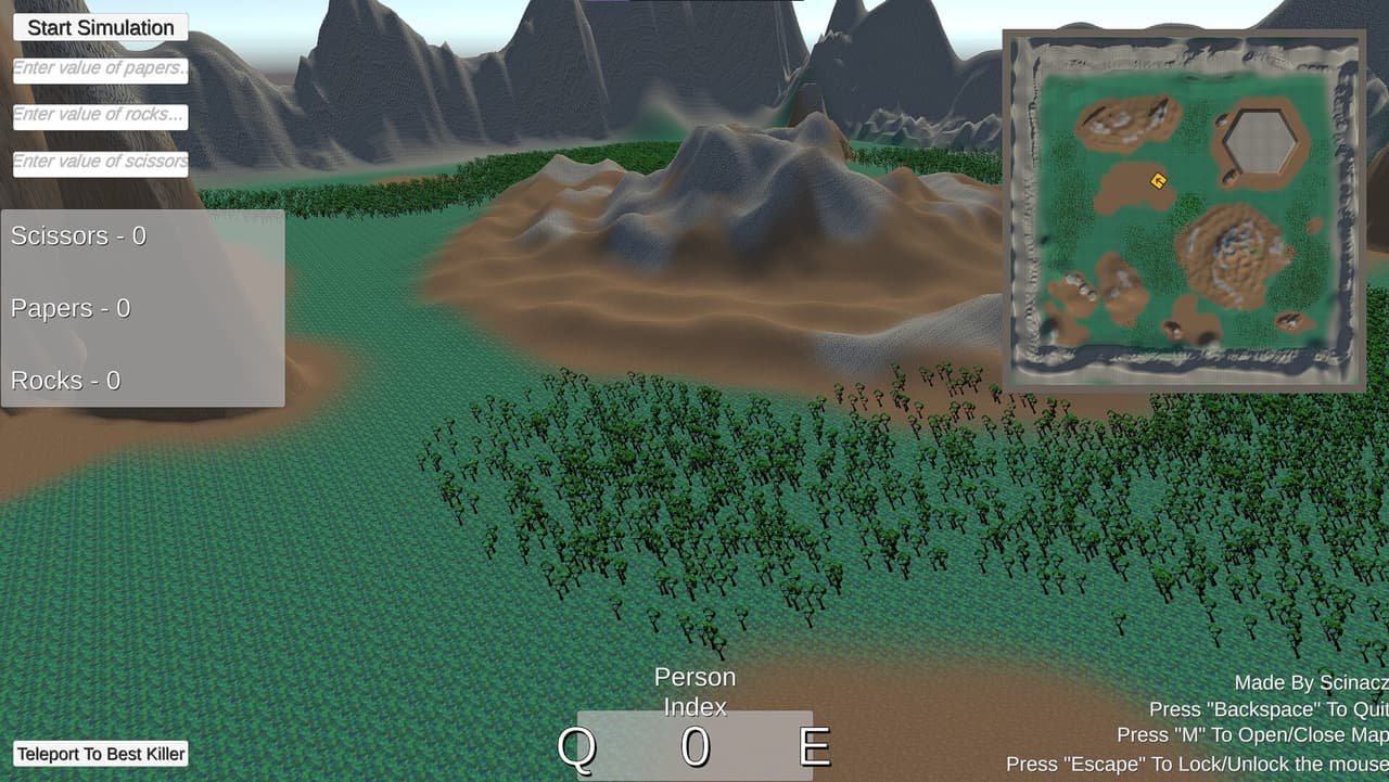 Rock Paper Scissors Simulation (Scinacz) screenshot 2