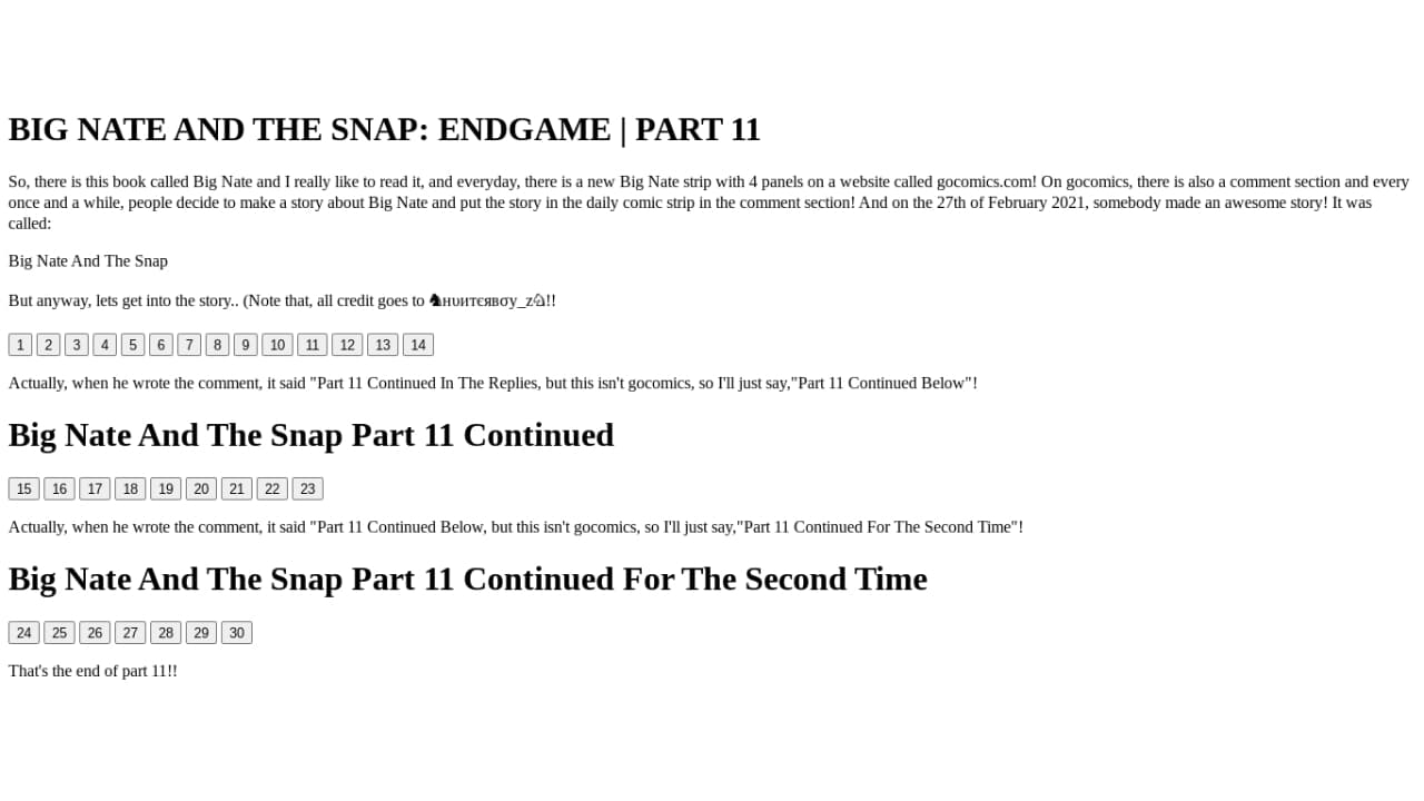 Big Nate And The Snap Part 11