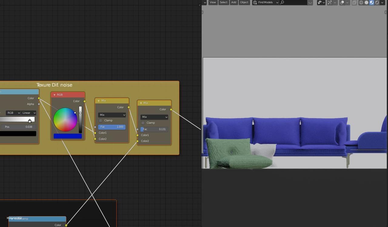 Couch Model blender and FBX. screenshot 2