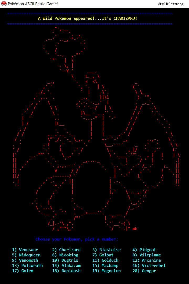 Pokémon ASCII Battle Game! screenshot 2