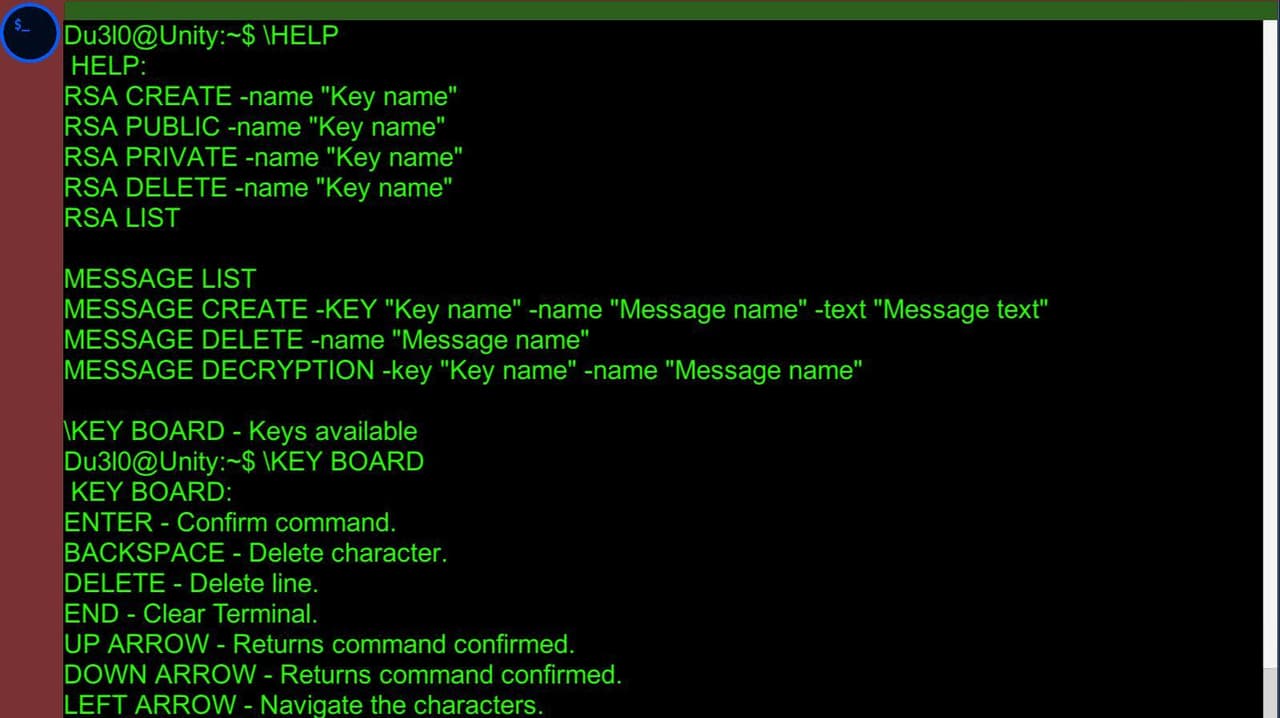 Terminal Unity with RSA screenshot 2