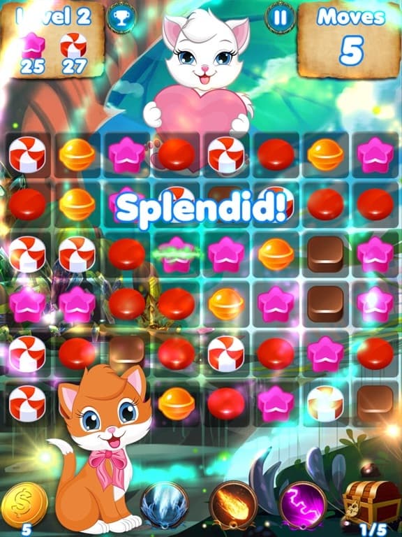 Kitty Crush - puzzle games with cats and candy screenshot 4