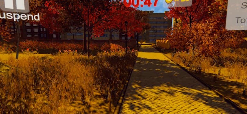 VR health care (running exercise): VR walking and running along beautiful seabeach and sakura forests screenshot 5