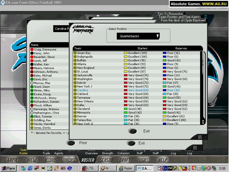 Front Office Football 2001 screenshot 2