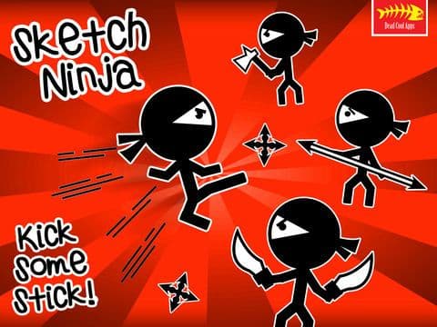 A Sketch Stickman Ninja Run FREE screenshot 2