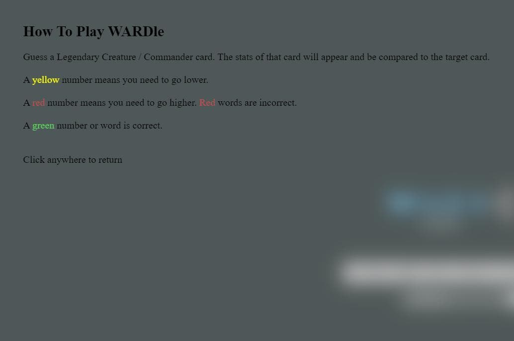 WARDle - MTG Wordle