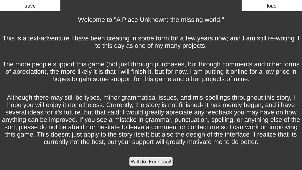 A Place Unknown: The missing world (beta)