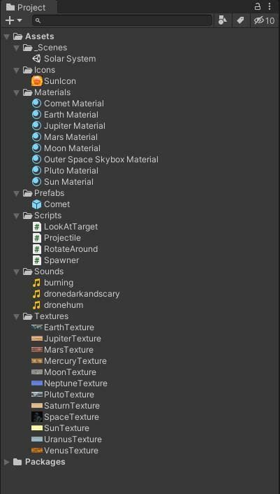 Project 1: Solar System screenshot 2