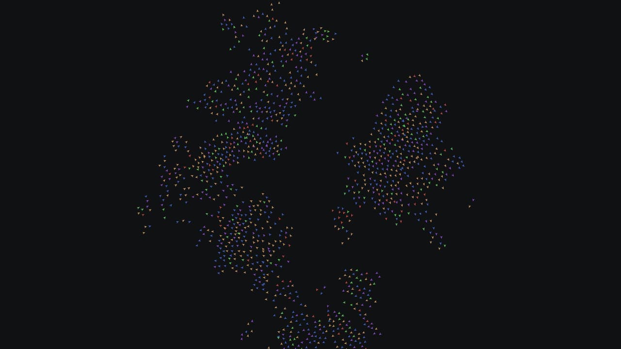 Flocking simulation screenshot 2