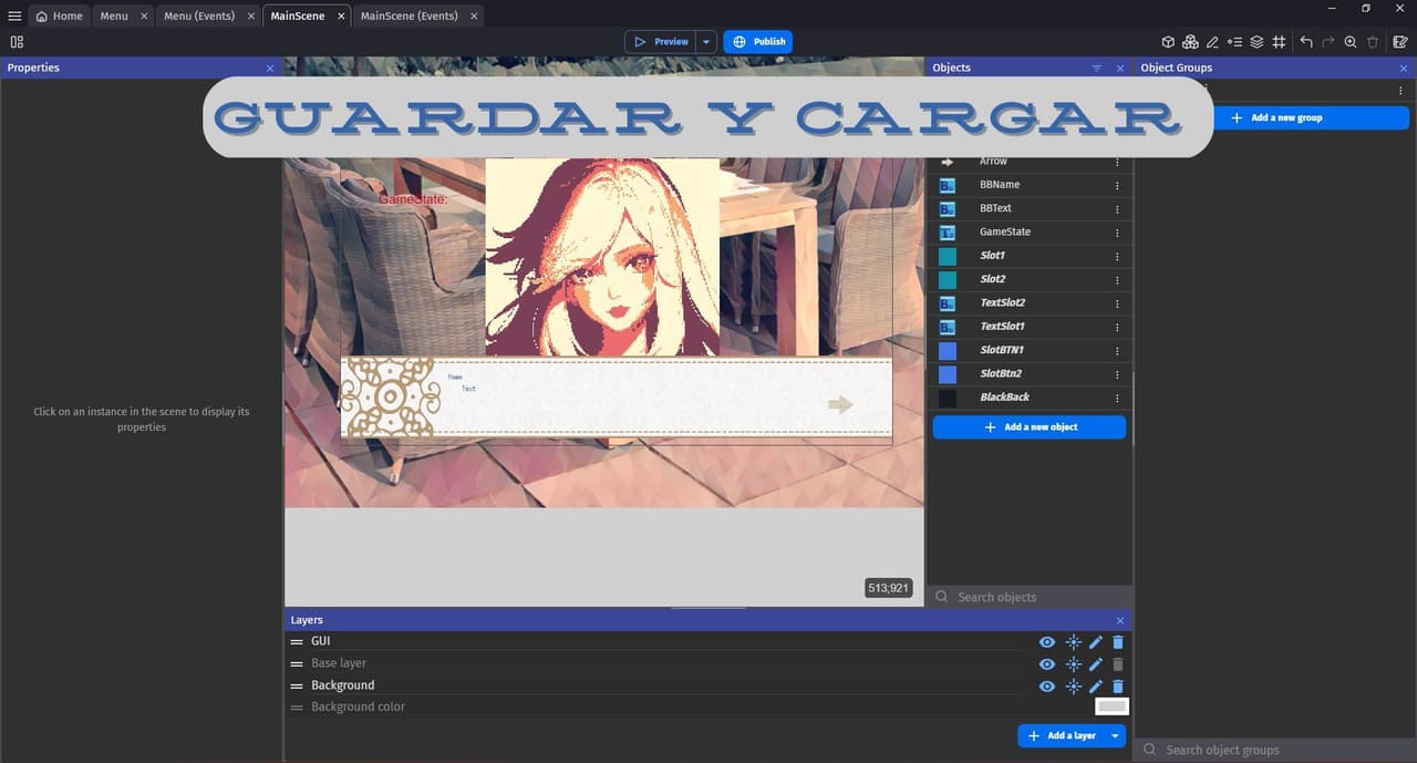 Sistema de guardado simple para una Visual Novel