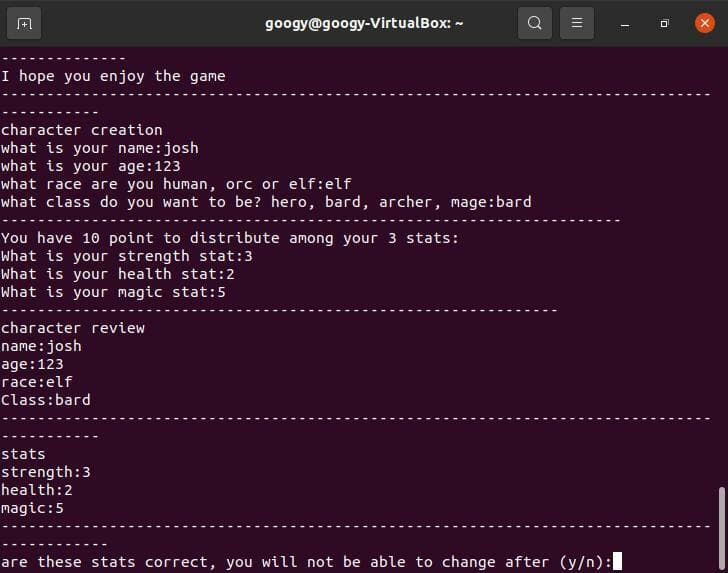 M-E Text Based Adventure Game screenshot 3