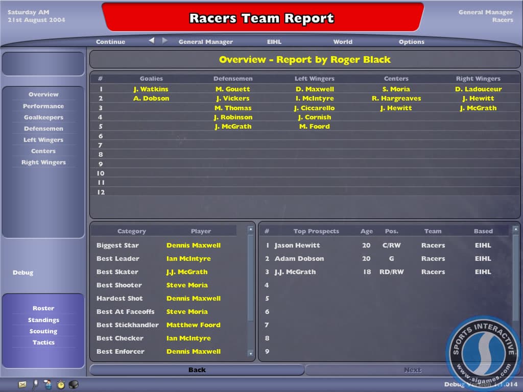 NHL Eastside Hockey Manager 2005 screenshot 4