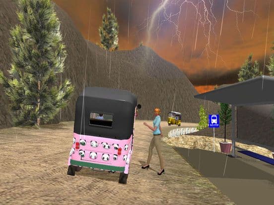 Off road tuk tuk auto rickshaw driving 3D simulator free 2016 - Take tourists to their destinations through hilly tracks screenshot 4
