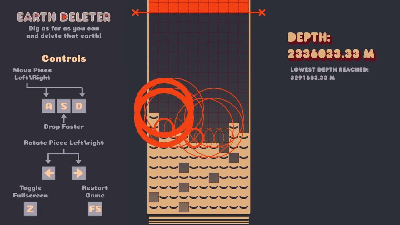 Earth Deleter - LDJam 48 - Deeper and Deeper screenshot 3