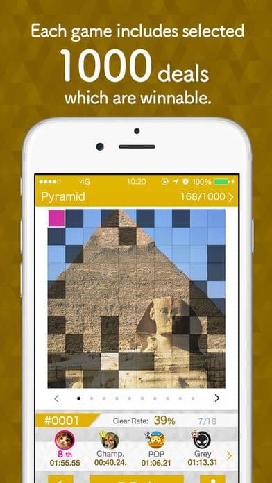 Pyramid 1000 - Solitaire Simple Game screenshot 3