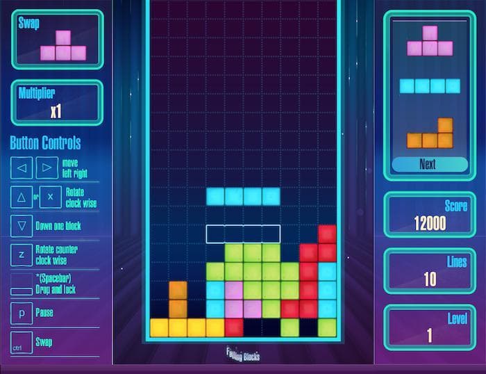 Falling Blocks - Tetris Game. Free to play, Construct 3 source code screenshot 4