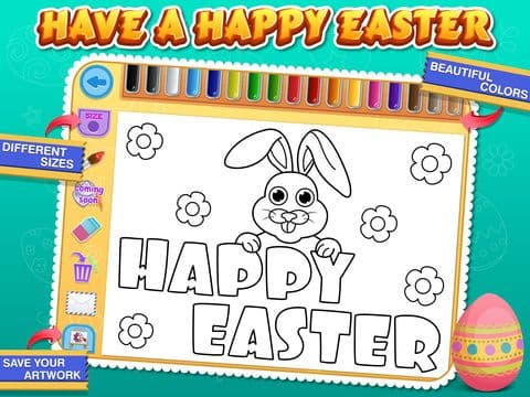 Easter Coloring Free: Paint the Eggs, rabbits and chickens screenshot 3