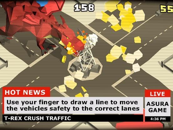 T-Rex crush traffic: Survival screenshot 4