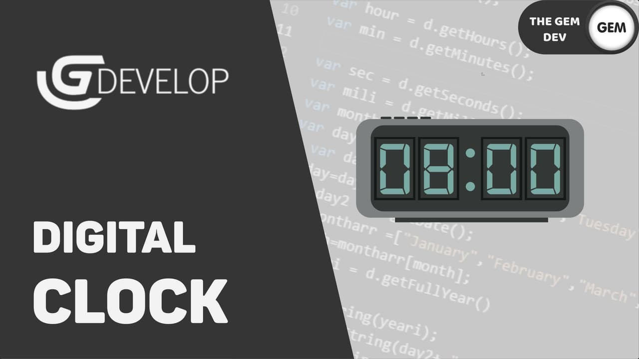 GDevelop Digital Clock Template