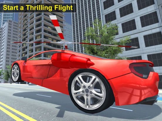Flying Helicopter Car: Futuristic Autopilot Flight
