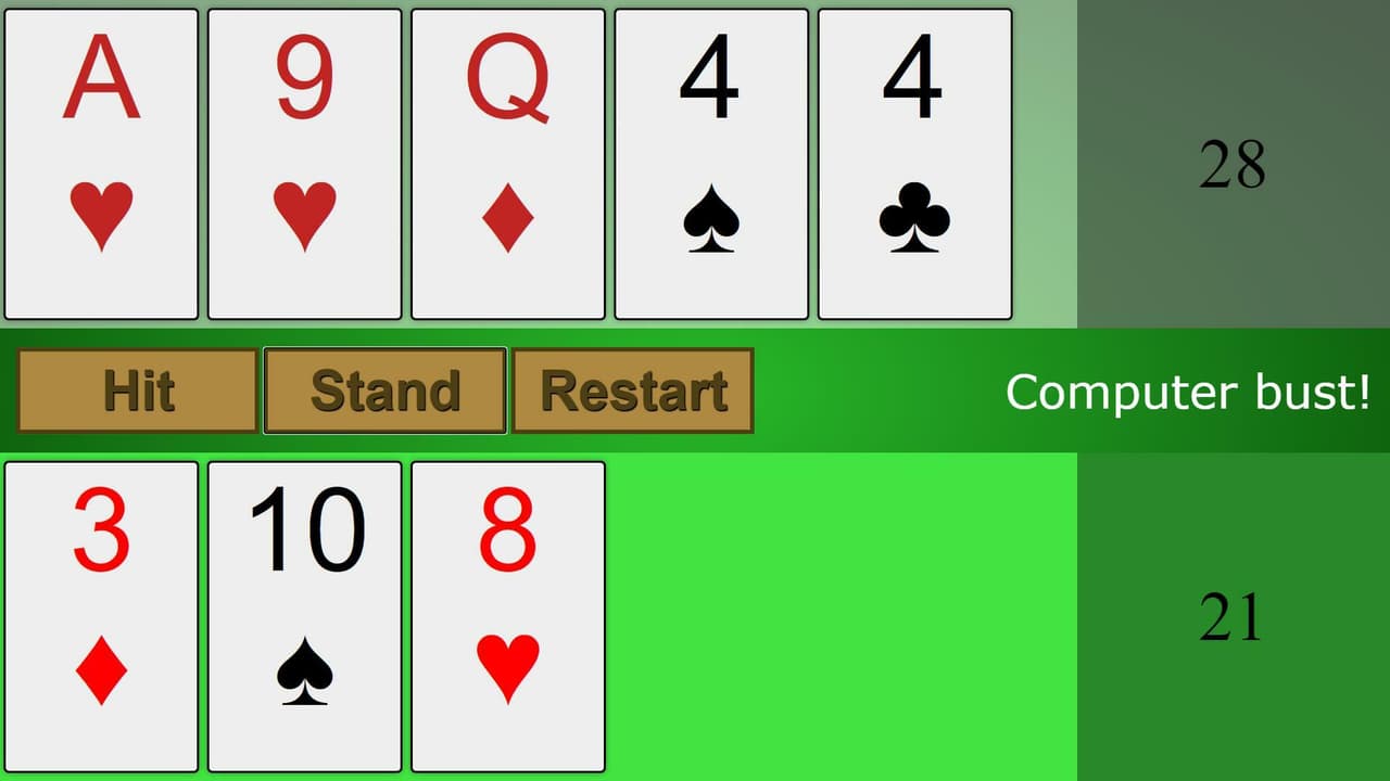 Blackjack [HTML] screenshot 2