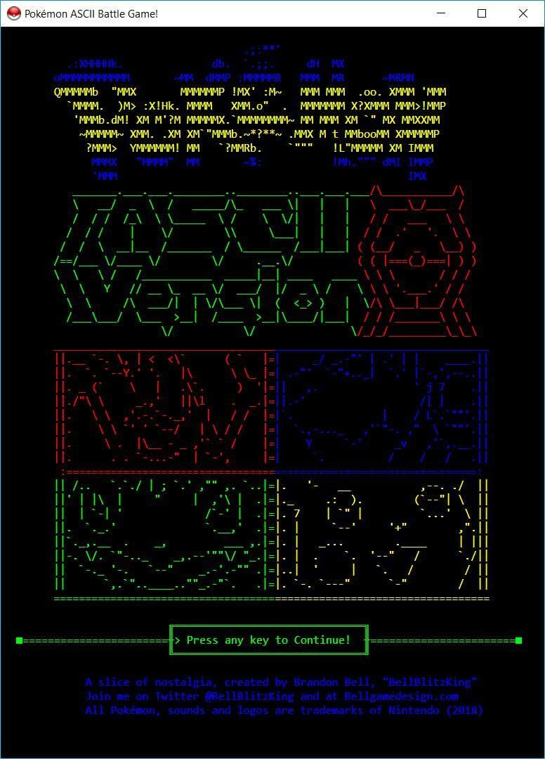 PKMN CMD Battle Game!: ASCII Version