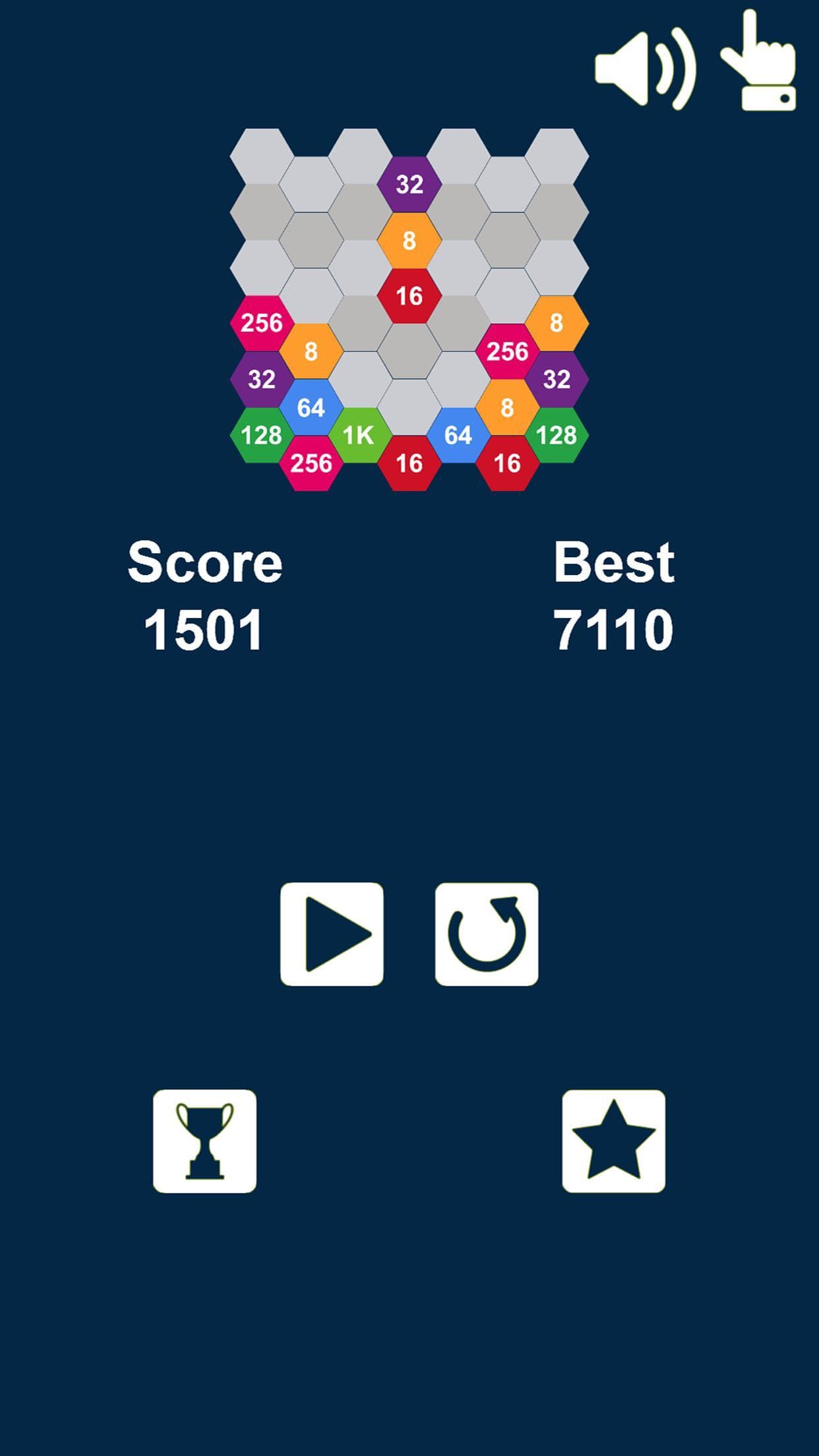 Hexa Columns 2048 Puzzle: Drop n Merge Numbers screenshot 6