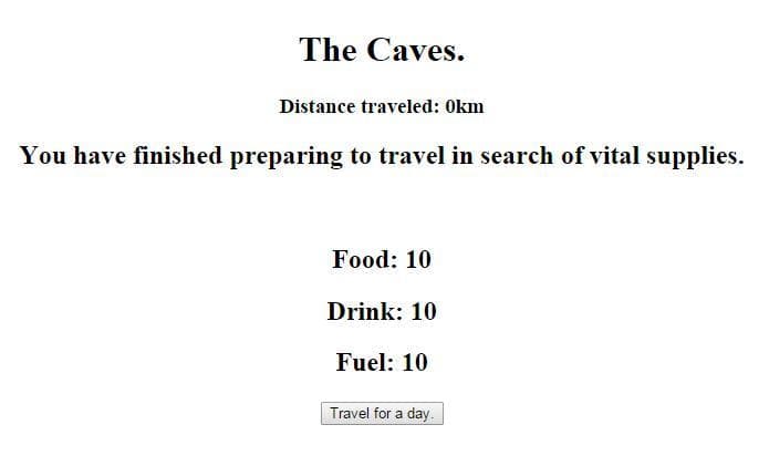Cave Survival HTML