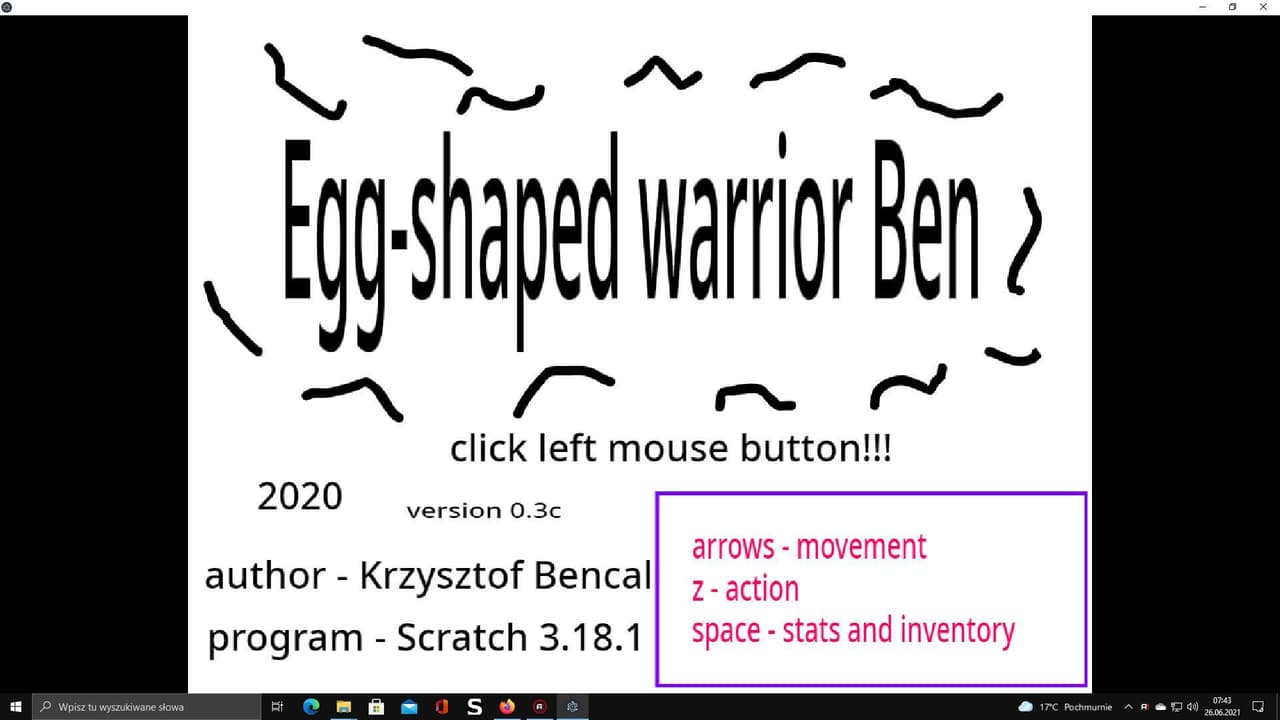 Wojownik Srajko (pl), Egg-shaped warrior Ben (eng)