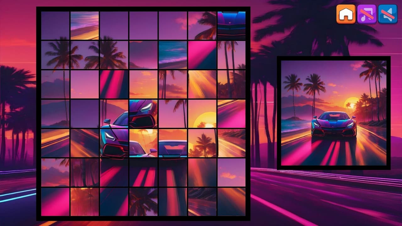 OG Puzzlers: Synthwave Cars screenshot 2