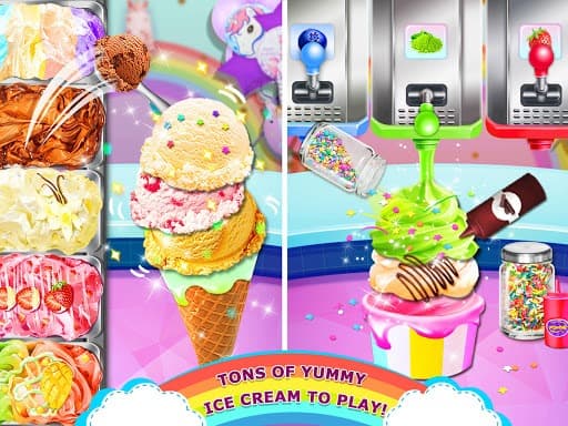 Rainbow Ice Cream - Unicorn Party Food Maker