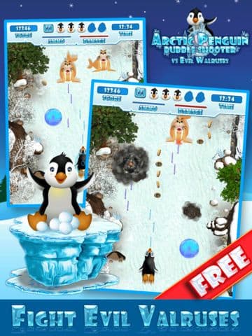 Arctic Penguin Bubble Shooter - Cute Winter Snow Games For Kids FREE screenshot 3