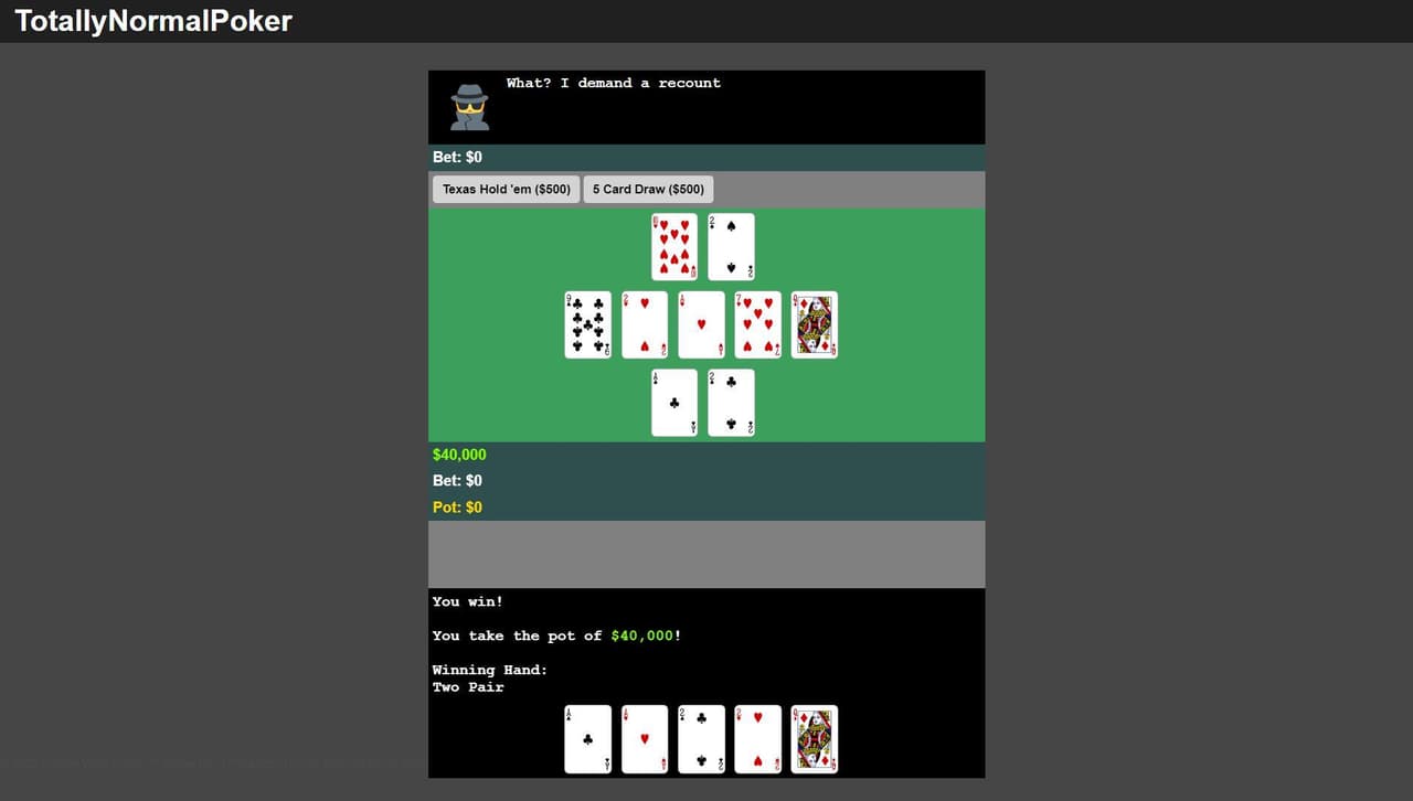 Totally Normal Poker screenshot 3