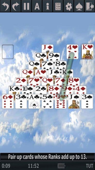 Pyramid Solitaire for iPhone. screenshot 4