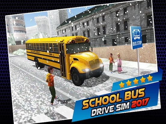 Winter school bus simulator - snow bus parking 3D screenshot 5