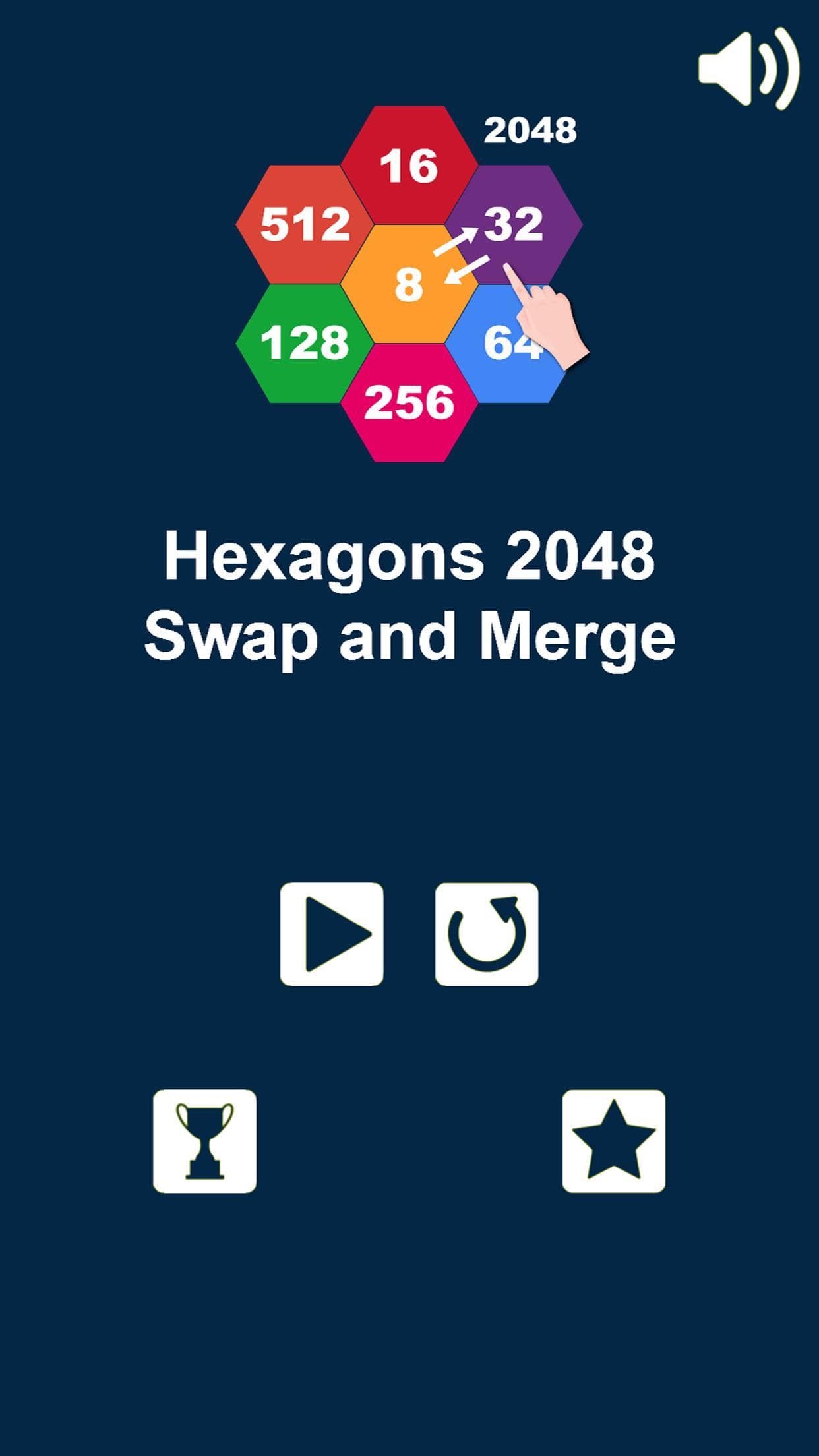 Hexagons 2048 Puzzle: Swap n Merge Numbers screenshot 2