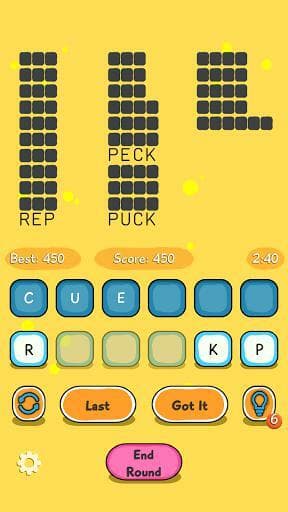 Web version of Twisty Words mobile game