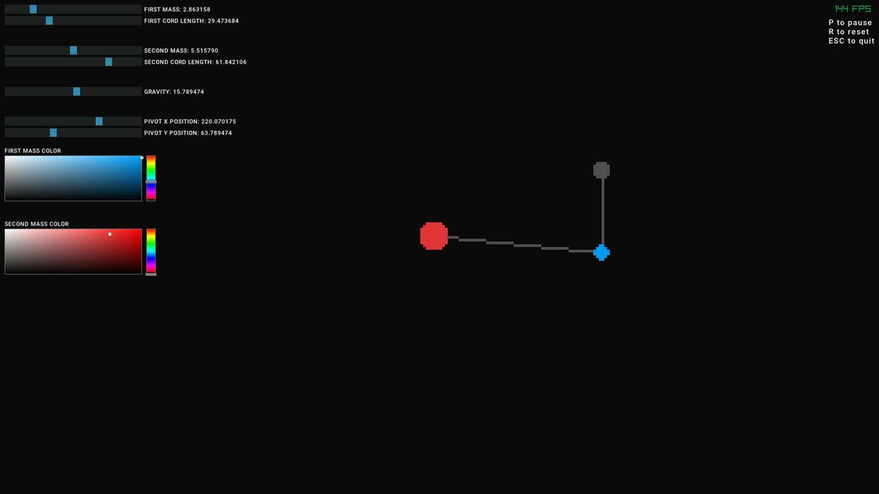 Double Pendulum Simulation screenshot 2