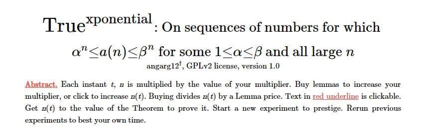 True Exponential screenshot 2
