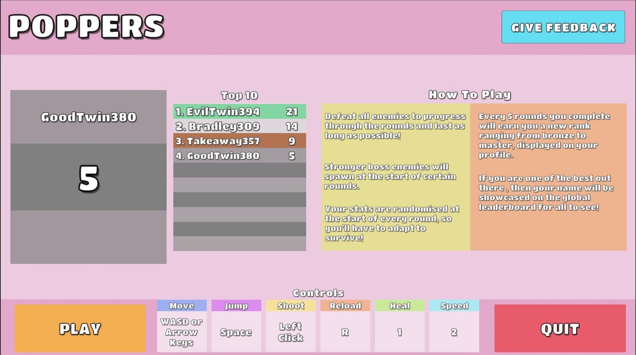 Poppers - Final Year Project screenshot 3