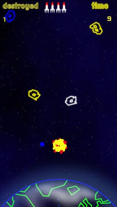 Neon Asteroids Attack screenshot 2