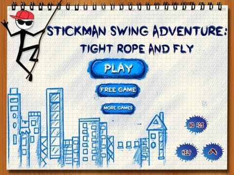 Stick-man Swing Adventure: Tight Rope And Fly screenshot 2
