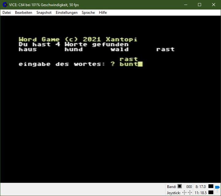 Wortspiel / Wordgame (C64/C128) screenshot 3