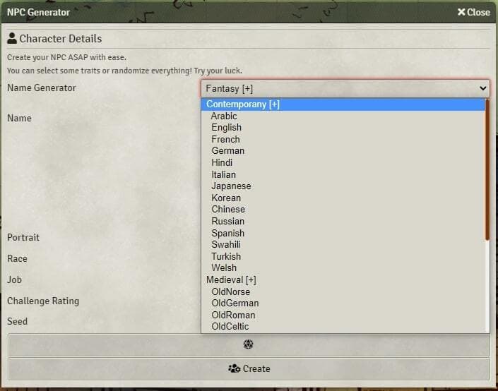 NPC Generator for 5e - Foundry VTT Module screenshot 5