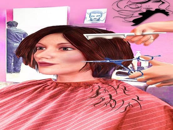 Girls Hair Cutting Game 3D screenshot 2